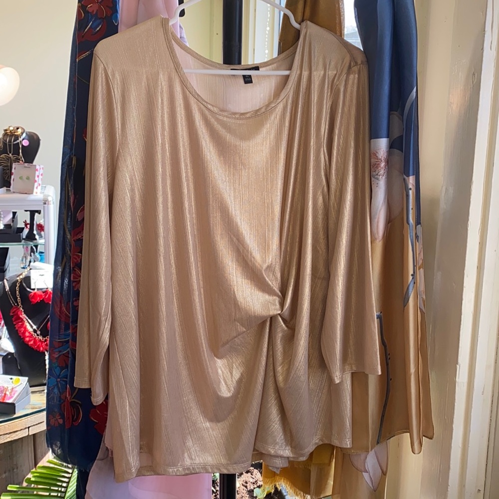 Excellent soft gold color tops For party.